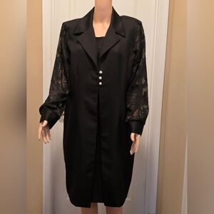 Chic Black Lace Sleeve 2 Piece Dress Set